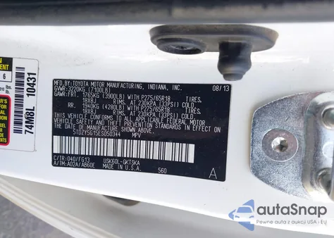 2014 Toyota Sequoia Sr5 5.7L V8 из США, поврежденный, VIN 5TDZY5G15ES050344